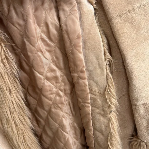 Penny Lane (Giacca) Vintage Leather Coat with Faux Fur Trim - Picture 8 of 10